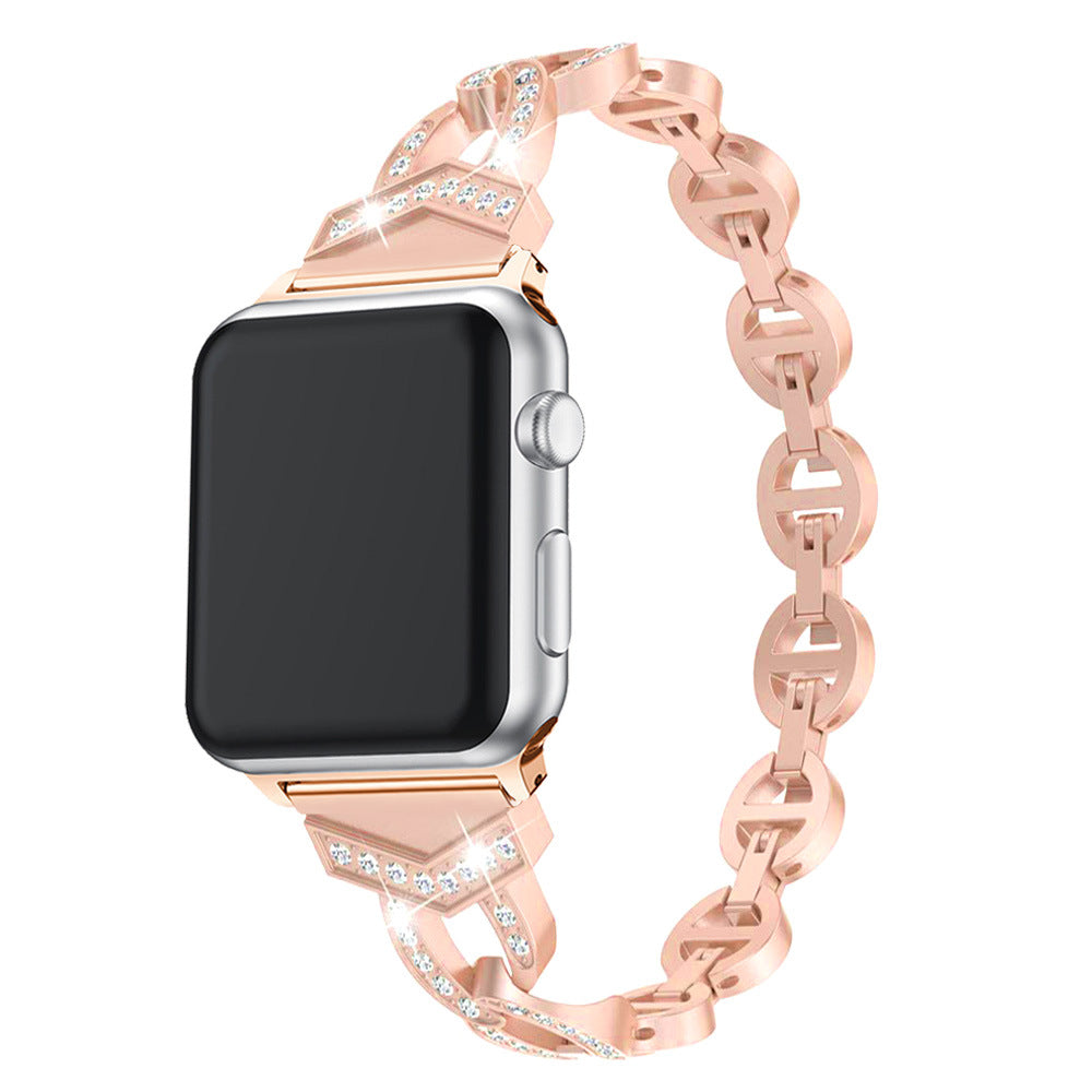 Designer Inspired Diamond Bracelet Band for Apple Watch Champagne Gold / 38/40/41mm