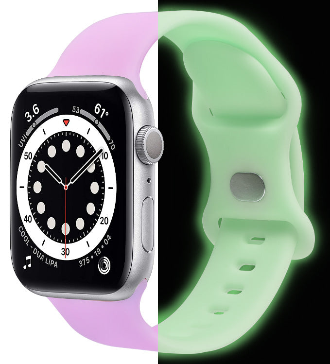 Soft Silicone Glow in the Dark Band for Apple Watch New