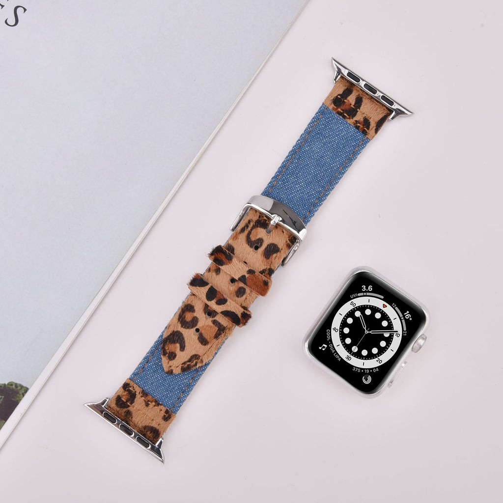  (Funny Wallpaper with Cute Cats with Glasses) Patterned Leather  Wristband Strap Compatible with Apple Watch Series 5/4/3/2/1  gen,Replacement for iWatch 42mm / 44mm Bands : Cell Phones & Accessories